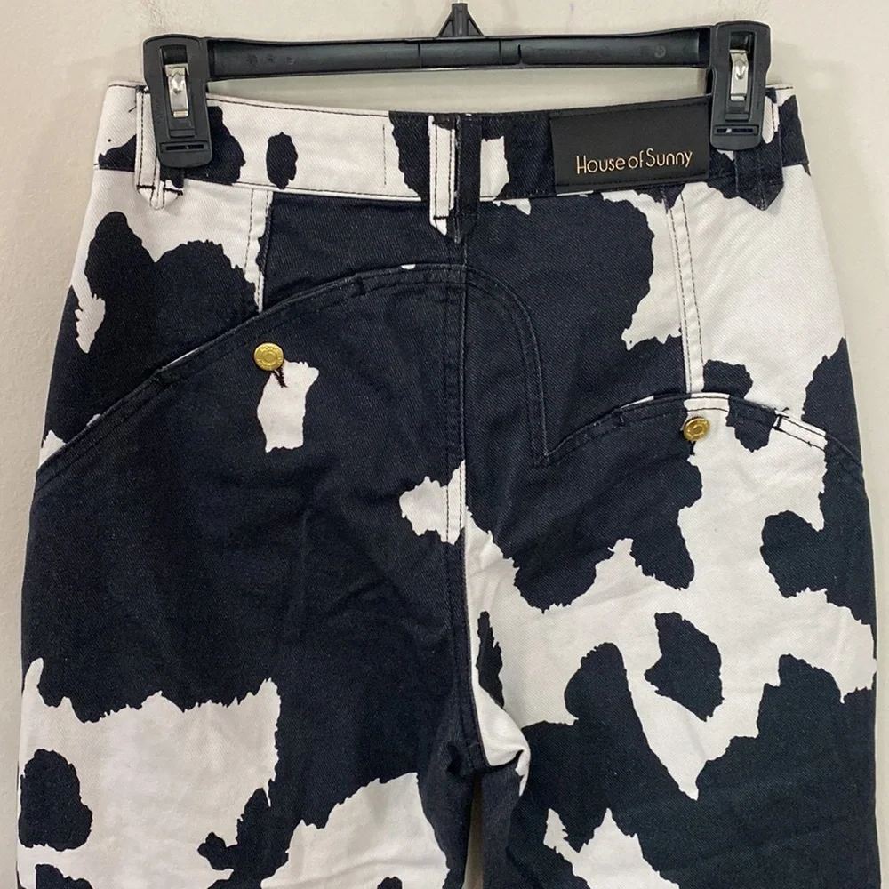 House of Sunny Jessie jeans in cow print size 4